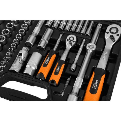 ZESTAW KLUCZY NASADOWYCH 110e 1/2" 1/4" TORX BITY SATYNA WALIZKA 10-211 NEO TOOLS