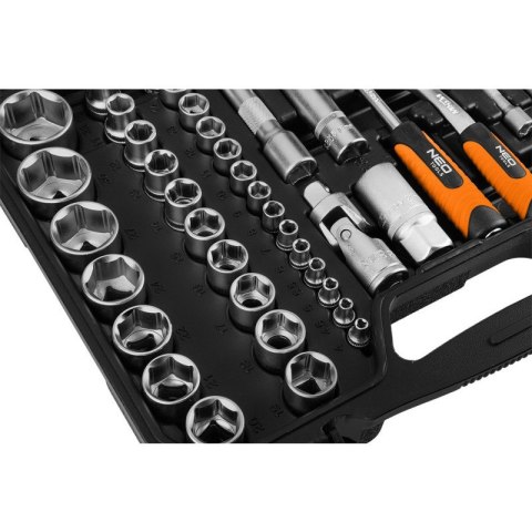 ZESTAW KLUCZY NASADOWYCH 110e 1/2" 1/4" TORX BITY SATYNA WALIZKA 10-211 NEO TOOLS