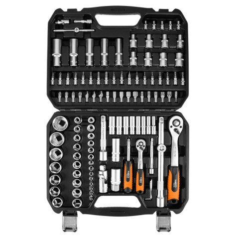 ZESTAW KLUCZY NASADOWYCH 110e 1/2" 1/4" TORX BITY SATYNA WALIZKA 10-211 NEO TOOLS