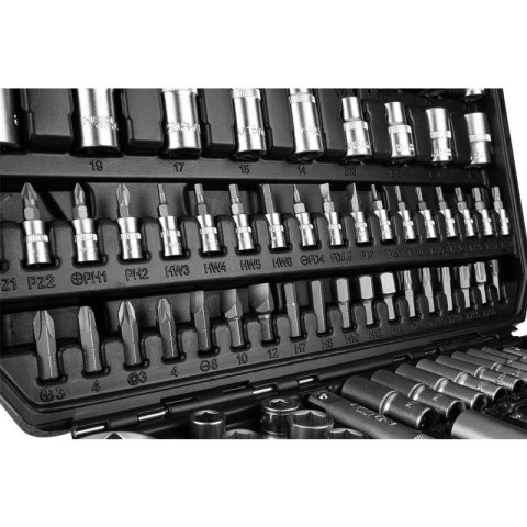 ZESTAW KLUCZY NASADOWYCH 110e 1/2" 1/4" TORX BITY SATYNA WALIZKA 10-211 NEO TOOLS