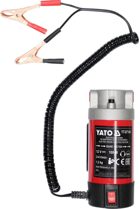 POMPA ELEKTRYCZNA DO ODSYSANIA OLEJU silnikowego,napędowego POMPKA 12V YATO POMPA ELEKTRYCZNA DO ODSYSANIA OLEJU silnikowego,napędowego POMPKA 12V YATO
