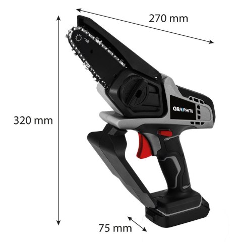 AKUMULATOROWA MINI PIŁA PILARKA ŁAŃCUCHOWA 18V GRAPHITE 58GE116 ENERGY+