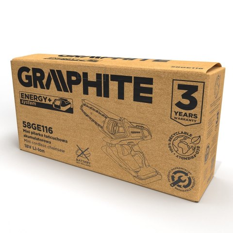 AKUMULATOROWA MINI PIŁA PILARKA ŁAŃCUCHOWA 18V GRAPHITE 58GE116 ENERGY+