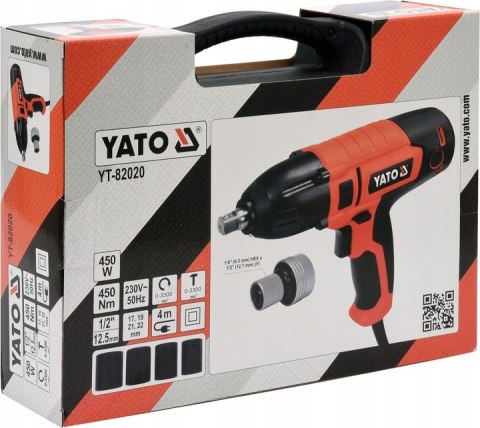 ELEKTRYCZNY KLUCZ UDAROWY 1/2"450W/450Nm YATO ELEKTRYCZNY KLUCZ UDAROWY 1/2"450W/450Nm YATO