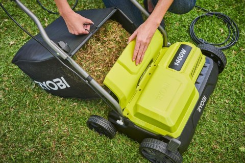 WERTYKULATOR DO TRAWNIKÓW TRAWY AERATOR 2 w 1 ELEKTRYCZNY 1400W Ryobi WERTYKULATOR DO TRAWNIKÓW TRAWY AERATOR 2 w 1 ELEKTRYCZNY 1400W Ryobi