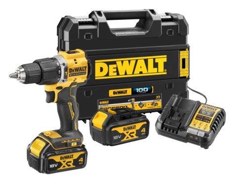 Wiertarko-wkrętarka udarowa z silnikiem bezszczotkowym 18V DCD100YM2T-QW 100 lat DeWalt'a Wiertarko-wkrętarka udarowa z silnikiem bezszczotkowym 18V DCD100YM2T-QW 100 lat DeWalt'a