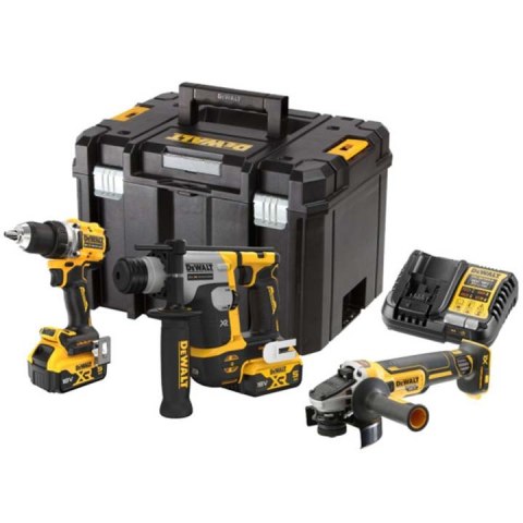 Zestaw elektronarzędzi Dewalt DCK355P2T DCD800 DCH172 DCG405 18V XR 2x5AH Zestaw elektronarzędzi Dewalt DCK355P2T DCD800 DCH172 DCG405 18V XR 2x5AH