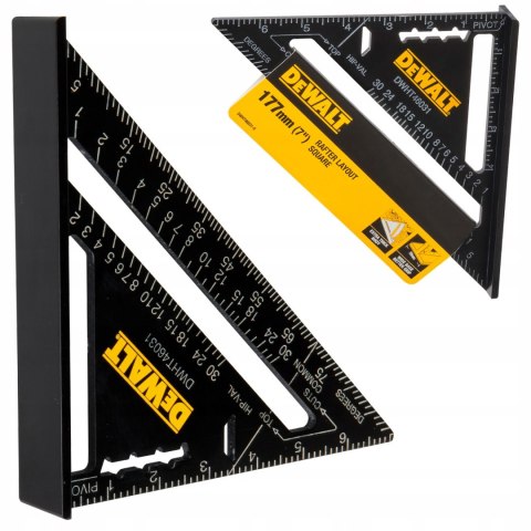 KĄTOWNIK STOLARSKI CIESIELSKI ALUMINIOWY 177MM 7" PRZYMIAR BUDOWLANY DeWALT