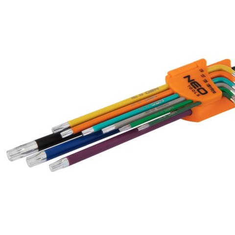 KLUCZE TORX T10-50, ZESTAW 9 SZT., KOLOROWE 09-518 NEO TOOLS