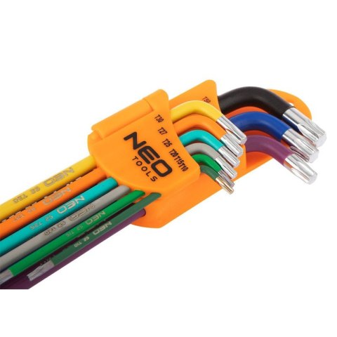 KLUCZE TORX T10-50, ZESTAW 9 SZT., KOLOROWE 09-518 NEO TOOLS