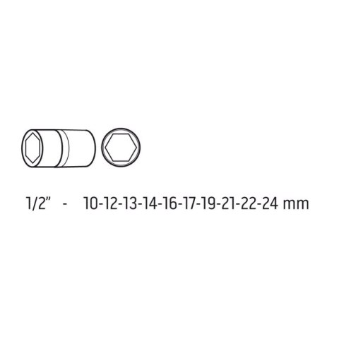 NASADKI UDAROWE 1/2'' 10-24MM 10 SZTUK 12-101 NEO TOOLS NASADKI UDAROWE 1/2'' 10-24MM 10 SZTUK 12-101 NEO TOOLS
