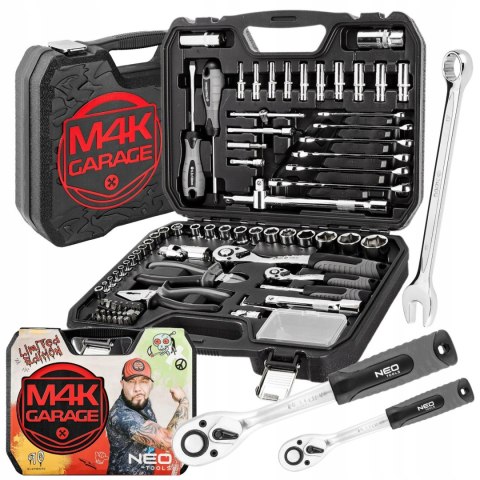 ZESTAW NARZĘDZI KLUCZE NASADOWE płaskie Micha M4K GARAGE 90e 1/4" 1/2" NEO TOOLS 10-100 ZESTAW NARZĘDZI KLUCZE NASADOWE płaskie Micha M4K GARAGE 90e 1/4" 1/2" NEO TOOLS 10-100