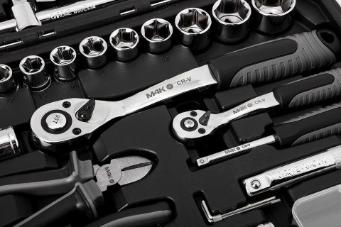 ZESTAW NARZĘDZI KLUCZE NASADOWE płaskie Micha M4K GARAGE 90e 1/4" 1/2" NEO TOOLS 10-100 ZESTAW NARZĘDZI KLUCZE NASADOWE płaskie Micha M4K GARAGE 90e 1/4" 1/2" NEO TOOLS 10-100