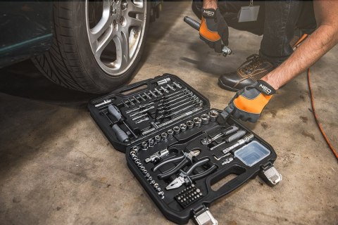 ZESTAW NARZĘDZI KLUCZE NASADOWE płaskie Micha M4K GARAGE 90e 1/4" 1/2" NEO TOOLS 10-100 ZESTAW NARZĘDZI KLUCZE NASADOWE płaskie Micha M4K GARAGE 90e 1/4" 1/2" NEO TOOLS 10-100