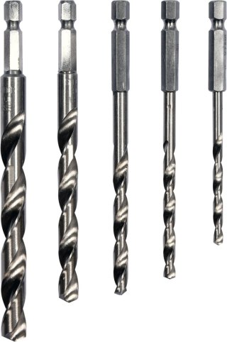 STHOR WIERTŁA DO METALU 4-10MM HSS HEX 1/4" ZESTAW 5 SZT.