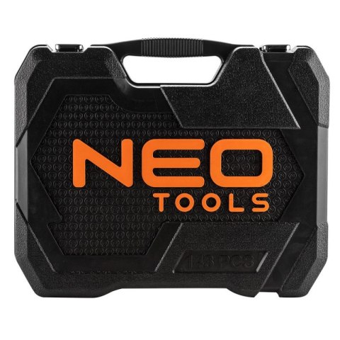 ZESTAW NARZĘDZI KLUCZE NASADOWE PŁASKIE IMBUSOWE BITY 143 ELEMENTY NASADKI 1/2 1/4 NEO TOOLS 08-945