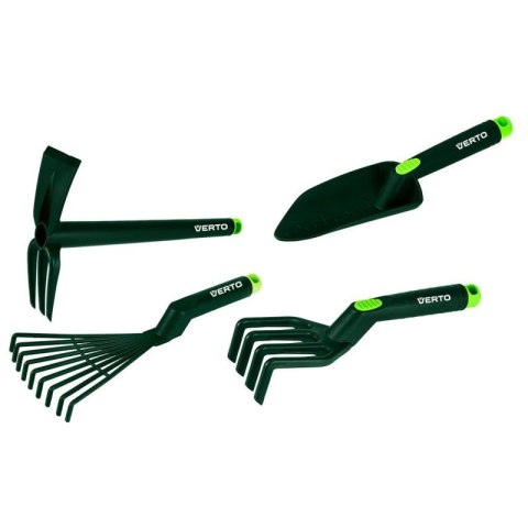 ZESTAW NARZĘDZI RĘCZNYCH 4 SZT. TWORZYWO SZTUCZNE (GRABKI, PAZURKI, ŁOPATKA, MOTYKO/PAZURKI) 15G419 VERTO ZESTAW NARZĘDZI RĘCZNYCH 4 SZT. TWORZYWO SZTUCZNE (GRABKI, PAZURKI, ŁOPATKA, MOTYKO/PAZURKI) 15G419 VERTO