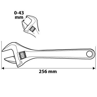 03-025 KLUCZ NASTAWNY 256 MM, ZAKRES 0-43 MM NEO TOOLS 03-025 KLUCZ NASTAWNY 256 MM, ZAKRES 0-43 MM NEO TOOLS