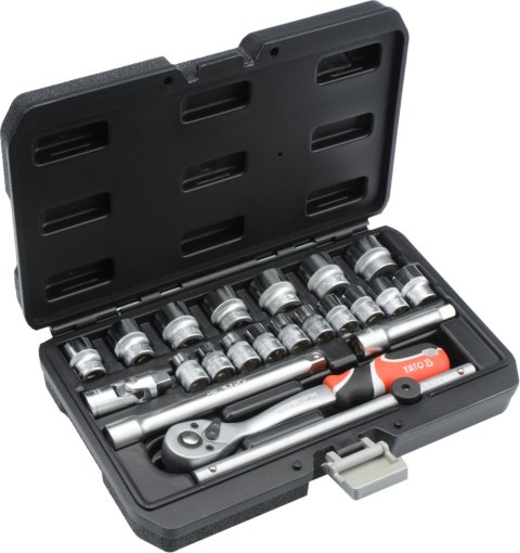 ZESTAW KLUCZY NASADOWYCH KLUCZE NASADOWE YATO 3/8" 22 ELEMENTY YATO