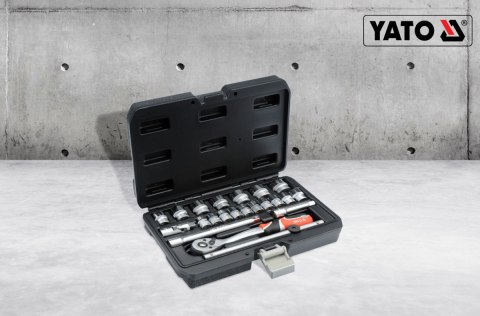 ZESTAW KLUCZY NASADOWYCH KLUCZE NASADOWE YATO 3/8" 22 ELEMENTY YATO