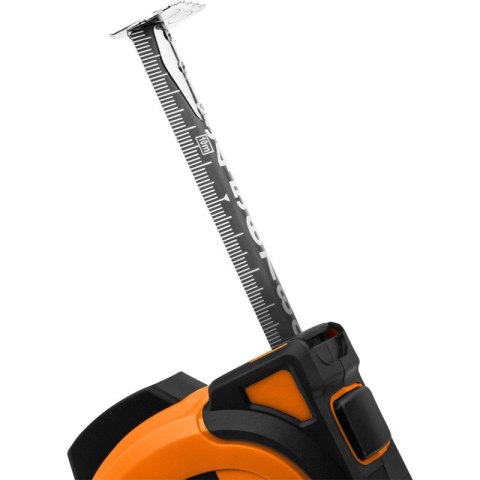 MIARA ZWIJANA STALOWA SUPER BLACK 5 M X 19 MM, AUTO BLOKADA, DWA PRZYCISKI STOP, MAGNES 67-242 NEO TOOLS