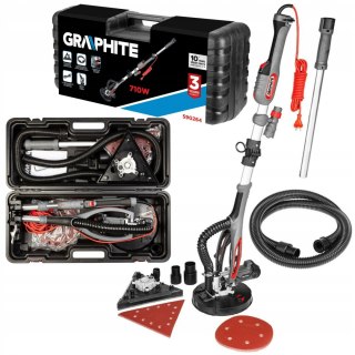Szlifierka do gipsu 710W, 225mm/215 mm, okrągła i trójkątna stopa, latarka 59G264 GRAPHITE