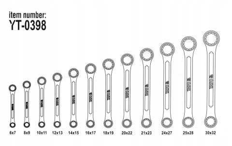 YT-0398 KLUCZE OCZK-ODGIĘTE 6-32MM 12 SZT. YATO YT-0398 KLUCZE OCZK-ODGIĘTE 6-32MM 12 SZT. YATO