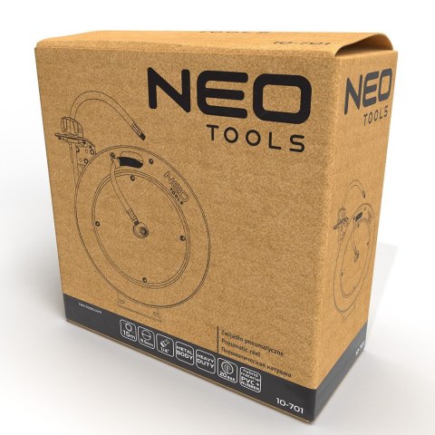 10-701 ZWIJADŁO PNEUMATYCZNE, METALOWE, OTWARTE, 9,5MM X 15M HEAVY DUTY NEO TOOLS 10-701 ZWIJADŁO PNEUMATYCZNE, METALOWE, OTWARTE, 9,5MM X 15M HEAVY DUTY NEO TOOLS