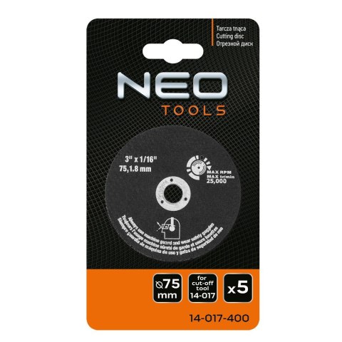 14-017-400 TARCZA TNĄCA DO 14-017, ZESTAW 5 SZT. NEO TOOLS