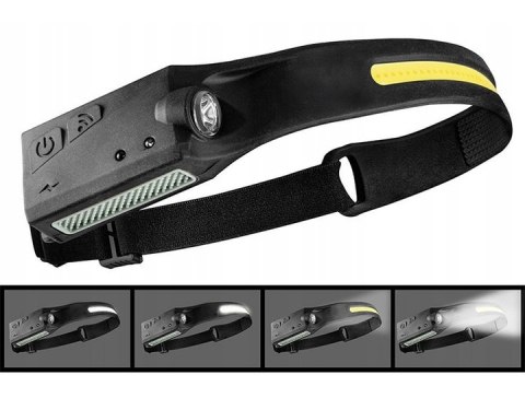 LATARKA CZOŁOWA USB-C COB + XPE 300 LM CZUJNIK RUCHU OUTDOOR LED MOCNA PROLINE 51041