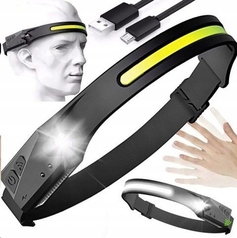 LATARKA CZOŁOWA USB-C COB + XPE 300 LM CZUJNIK RUCHU OUTDOOR LED MOCNA PROLINE 51041