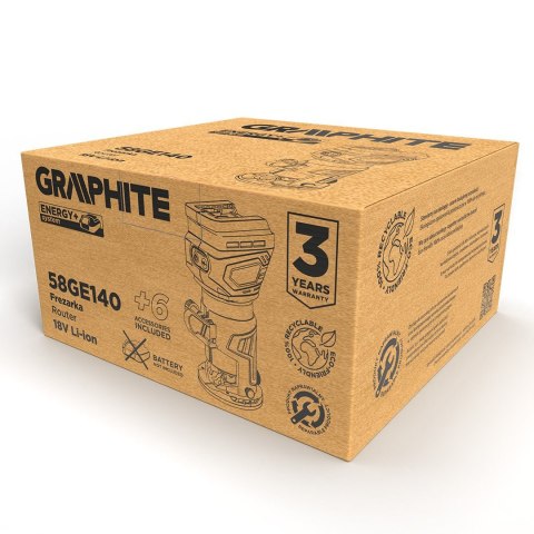 58GE140 FREZARKA BEZSZCZOTKOWA AKUMULATOROWA ENERGY+ 18V GRAPHITE 58GE140 FREZARKA BEZSZCZOTKOWA AKUMULATOROWA ENERGY+ 18V GRAPHITE