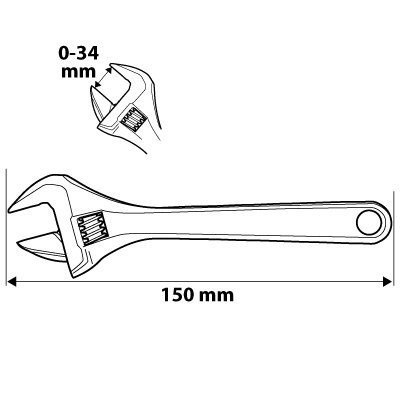 03-015 KLUCZ NASTAWNY 150 MM, ZAKRES 0-34 MM NEO TOOLS 03-015 KLUCZ NASTAWNY 150 MM, ZAKRES 0-34 MM NEO TOOLS