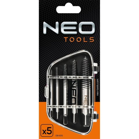 09-615 WYKRĘTAKI DO ZERWANYCH ŚRUB, ZESTAW 5 SZT. NEO TOOLS 09-615 WYKRĘTAKI DO ZERWANYCH ŚRUB, ZESTAW 5 SZT. NEO TOOLS