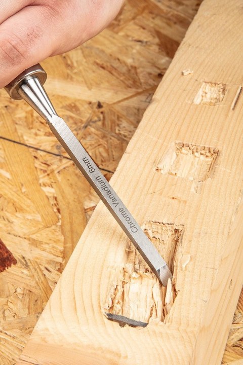 37-800 DŁUTA 6, 12, 18, 24 MM, ZESTAW 4 SZT. UCHWYT DREWNIANY