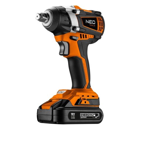 08-600 KLUCZ UDAROWY, AKUMULATOROWY 2X18V/2.0AH, Z ZESTAWEM NASADEK 1/2" NEO TOOLS