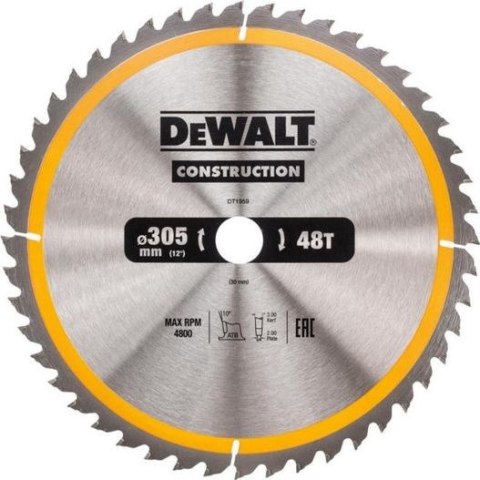 DT1959-QZ Piła tarczowa 305x30mmx48z Dewalt DT1959-QZ Piła tarczowa 305x30mmx48z Dewalt
