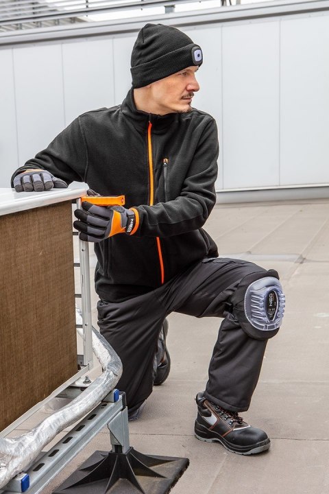 ZESTAW 81-621=D1 CZAPKA Z LATARKĄ NEO TOOLS + RĘKAWICE ROBOCZE Z MAGNESEM 10"