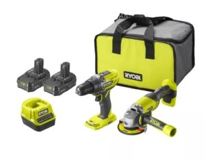 R18DDAG-220S Wiertarko-wkrętarka + szlifierka kątowa Ryobi One+ 18V