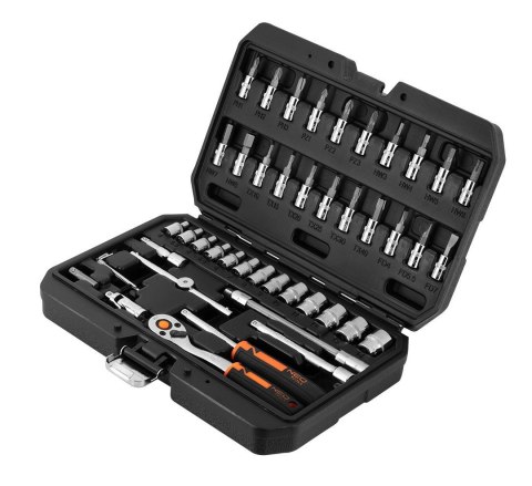 ZESTAW KLUCZY NASADOWYCH W WALIZCE 1/4" KLUCZE NASADOWE 46 SZTUK NEO TOOLS