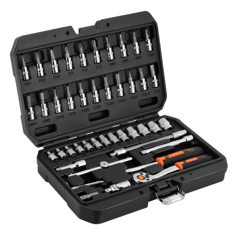 ZESTAW KLUCZY NASADOWYCH W WALIZCE 1/4" KLUCZE NASADOWE 46 SZTUK NEO TOOLS