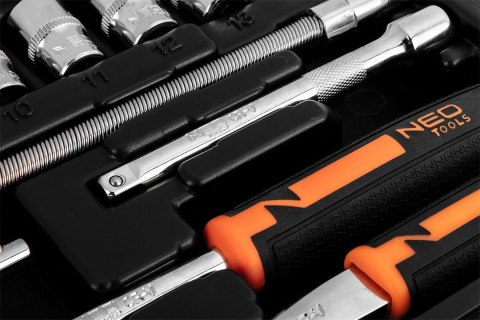 ZESTAW KLUCZY NASADOWYCH W WALIZCE 1/4" KLUCZE NASADOWE 46 SZTUK NEO TOOLS