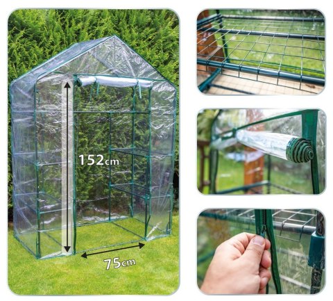 15-902 SZKLARNIA 143 X 73 X 195 CM, FOLIA PVC, METALOWA KONSTRUKCJA NEO TOOLS