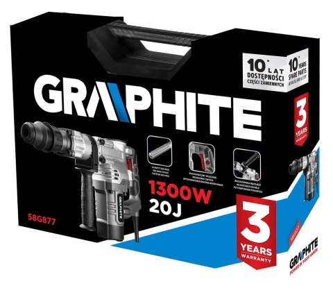 58G877 MŁOT WYBURZENIOWY SDS MAX 1300W, WALIZKA GRAPHITE