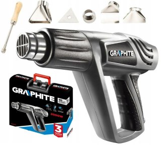 59G524 OPALARKA 2000W, ZAKRES TEMPERATUR: I: 25ºC, II: 80-600ºC, III: 80-600ºC, WALIZKA GRAPHITE