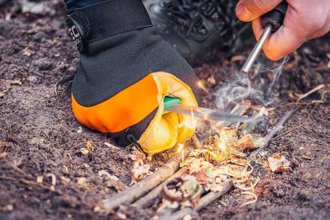 WIELOFUNKCYJNA SAPERKA SURVIVALOWA WOJSKOWA SKŁADANA TURYSTYCZNA KEMPINGOWA 8 W 1 NEO TOOLS 63-122