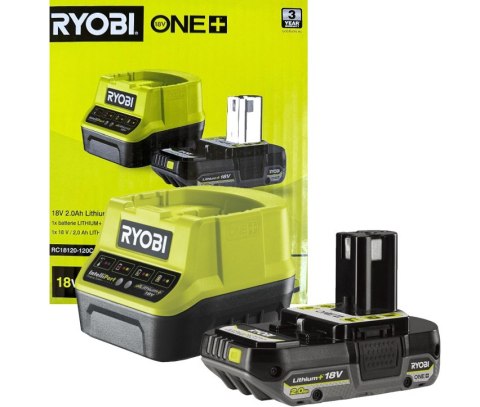 RC18120-120C Zestaw akumulatora 18V (2.0 Ah) z ładowarką Ryobi RC18120-120C Zestaw akumulatora 18V (2.0 Ah) z ładowarką Ryobi