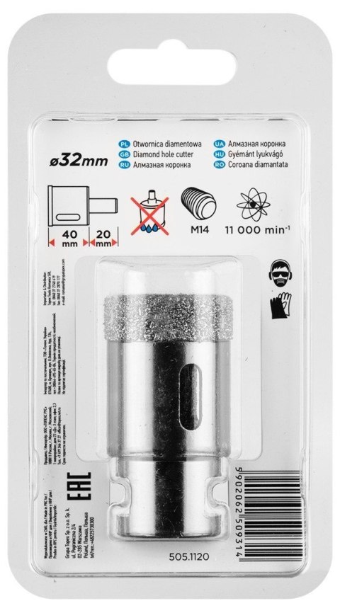 55H309 OTWORNICA DIAMENTOWA 32 MM X M14 GRAPHITE 55H309 OTWORNICA DIAMENTOWA 32 MM X M14 GRAPHITE