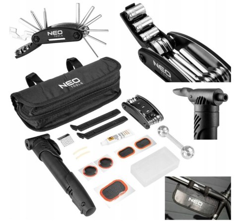 NAPRAWCZY ZESTAW SERWISOWY WIELOFUNKCYJNY NARZĘDZIOWY ROWEROWY MULTITOOL NEO TOOLS 91-013
