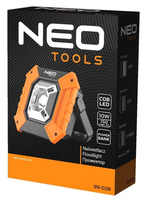 99-038 NAŚWIETLACZ BATERYJNY COB 750 LM NEO TOOLS